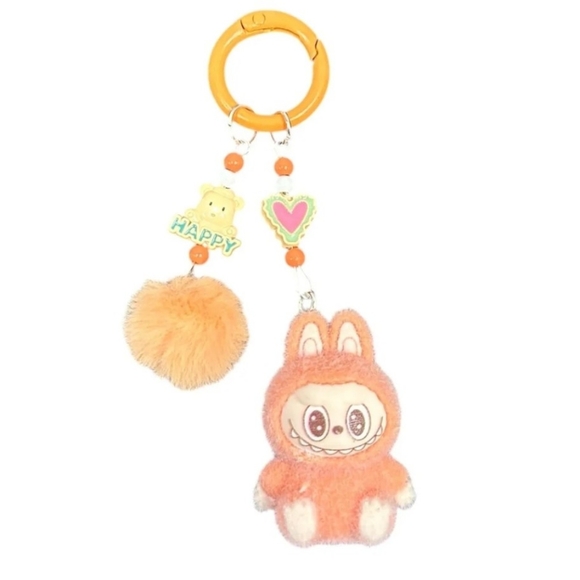 Adorable Furry Orange Phone Purse Charm Keychain NWOT - Picture 5 of 5